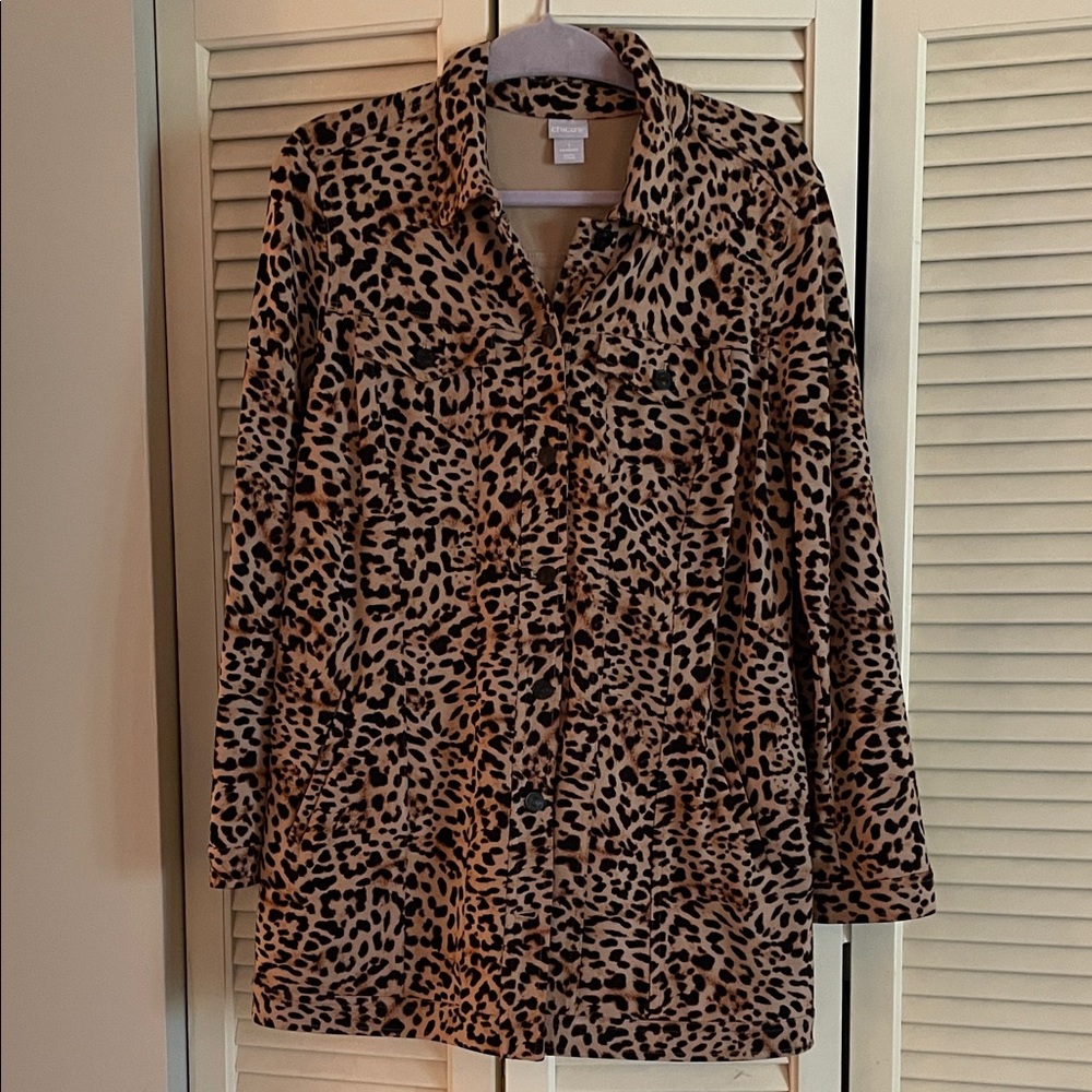 Chico's Leopard Print Jacket - Brown and Black